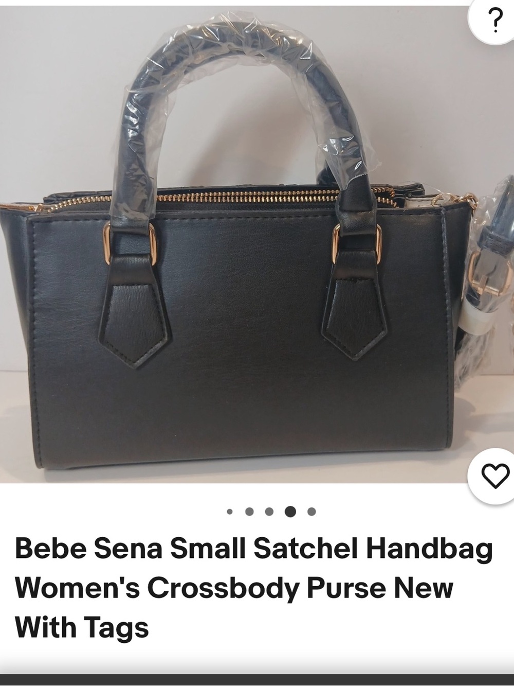 bebe Black Quilted Satchel with Gold Hardware - Picture 4 of 4